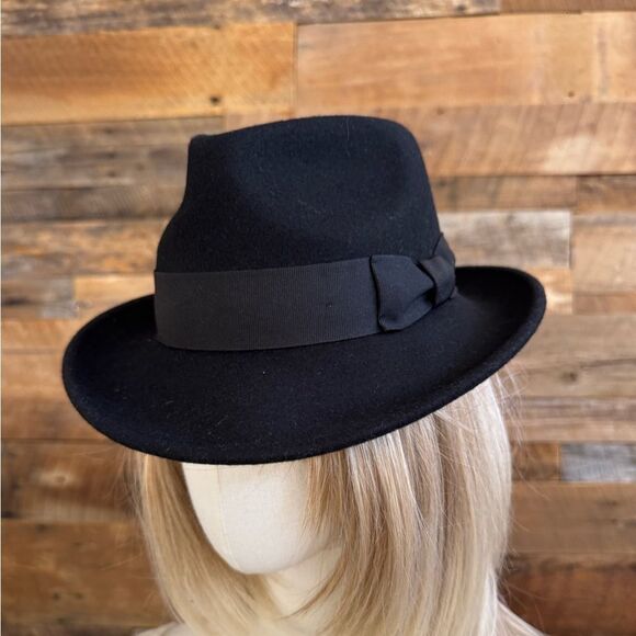 Belfry Classic Black Wool Fedora - Picture 8 of 12